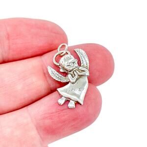 Vintage Sterling Silver 925 Praying Angel Pendant